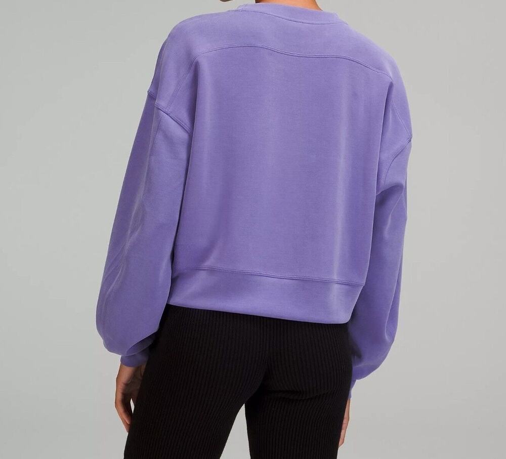 Lululemon Softstreme Oversized Cropped Crew Pullover Sweatshirt Sz S Purple